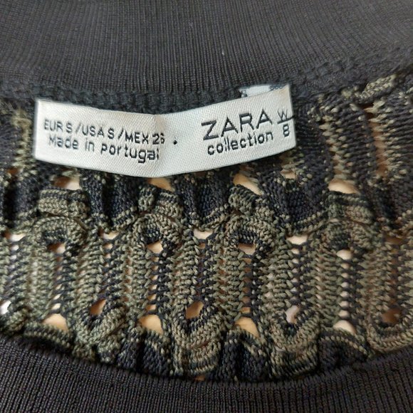 ZARA WB Collection Long-Sleeved Top blend of Army Green/Black Women's Small - Picture 8 of 12